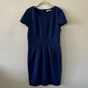 Acevog | Short Sleeve Classy Office Navy Blue Sheath Pencil Dress Size Medium